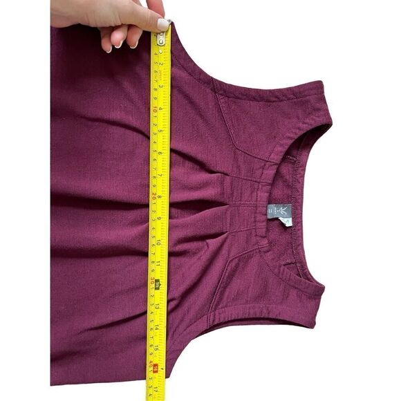 IBEX Sierra Vista Merino Wool S Herringbone Burgundy Sleeveless Red Marsala - Picture 2 of 7